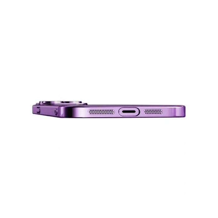 Case 4U Apple iPhone 14 Pro Kılıf Wireless Şarj Özellikli Sert PC Riksos Magsafe Silikon Kapak Mor