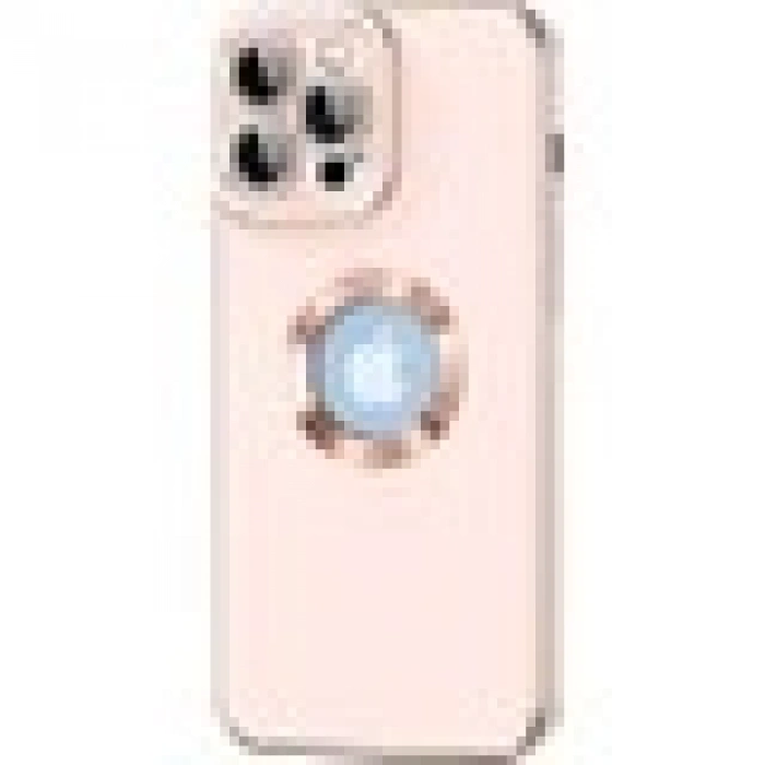 Case 4U Apple iPhone 14 Pro Max Kılıf Kamera Korumalı Parlak Kenarlı Altın Işlemeli Renkli Logo Gösteren Kongo Kapak Rose Gold