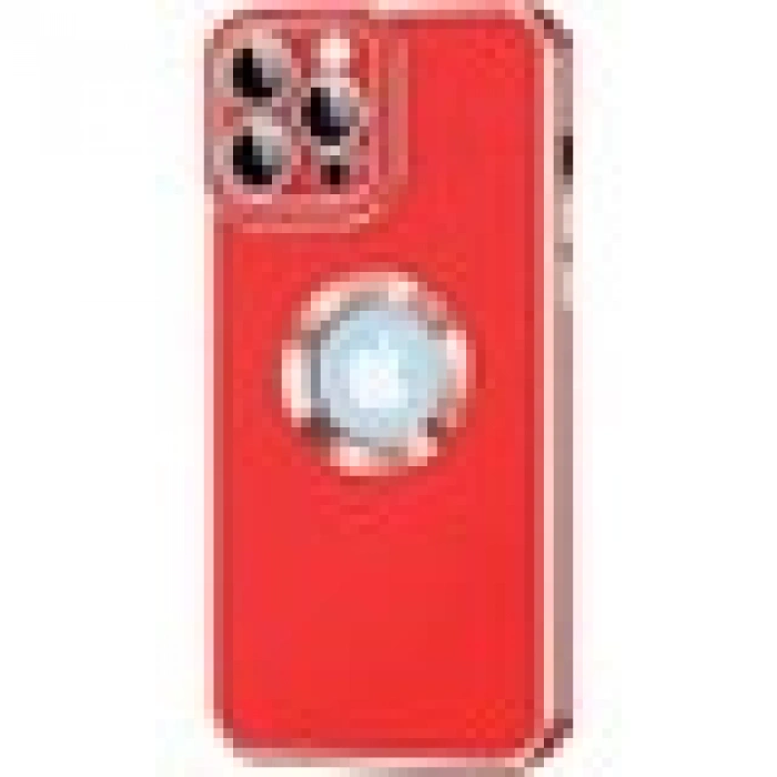 Case 4U Apple iPhone 14 Pro Max Kılıf Kamera Korumalı Parlak Kenarlı Altın Işlemeli Renkli Logo Gösteren Kongo Kapak Rose Gold
