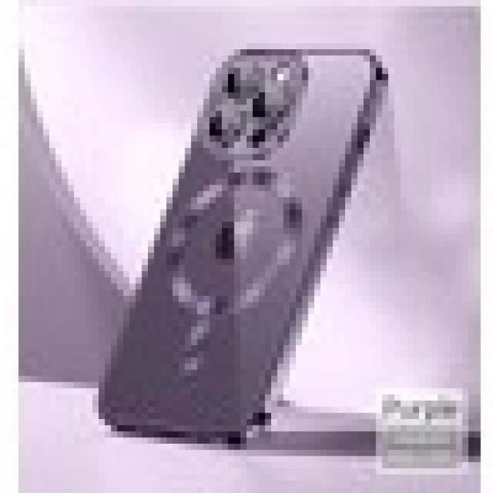 Case 4U Apple iPhone 14 Pro Max Kılıf Kamera Lens Korumalı Magsafe Şarj Kılıfı Şeffaf Renkli Yumuşak Demre Kapak Mor