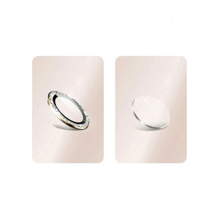 Case 4U Apple iPhone 14 Pro Max Taşlı Kamera Lens Koruyucu CL-06 Altın