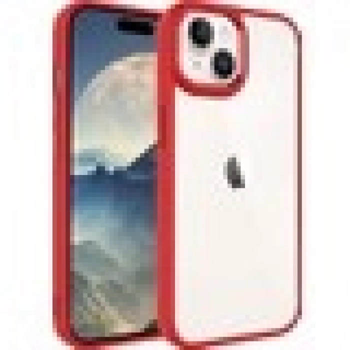 Case 4U Apple iPhone 15 Plus Kılıf Renkli Kenar Metal Kamera Çerçeveli Krom Arka Kapak Lacivert