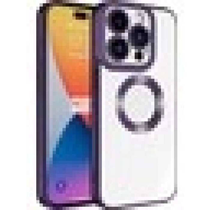 Case 4U Apple iPhone 15 Pro Kılıf Kamera Korumalı Logo Gösteren Omega Kapak Derin Mor