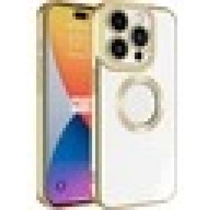 Case 4U Apple iPhone 15 Pro Kılıf Kamera Korumalı Logo Gösteren Omega Kapak Gold
