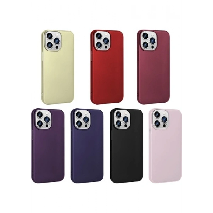 Case 4U Apple iPhone 15 Pro Kılıf Klasik Mat Renkli Yumuşak Premier Silikon Derin Mor