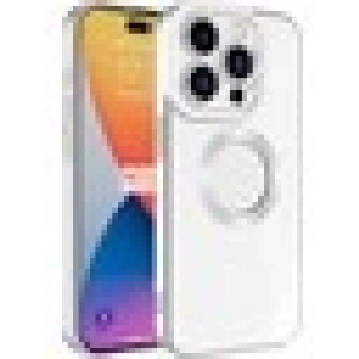 Case 4U Apple iPhone 15 Pro Max Kılıf Kamera Korumalı Logo Gösteren Omega Kapak Gümüş