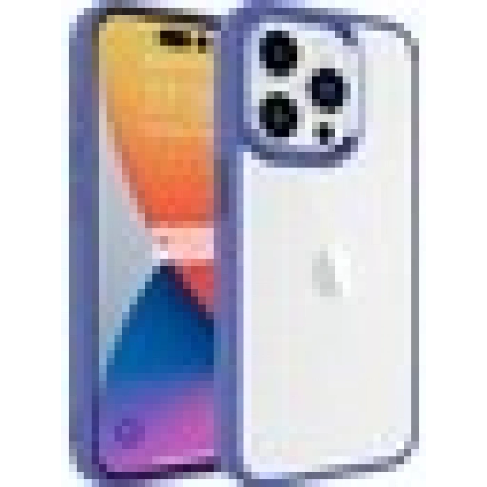 Case 4U Apple iPhone 15 Pro Max Kılıf Renkli Kenar Metal Kamera Çerçeveli Krom Arka Kapak Lavanta Grisi