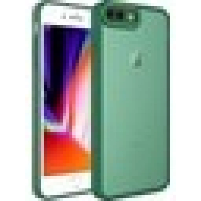 Case 4U Apple iPhone 7 Plus / 8 Plus Kılıf Kamera Korumalı Parlak Tasarımlı Renkli Darbe Emici Transparan Post Kapak Koyu Yeşil