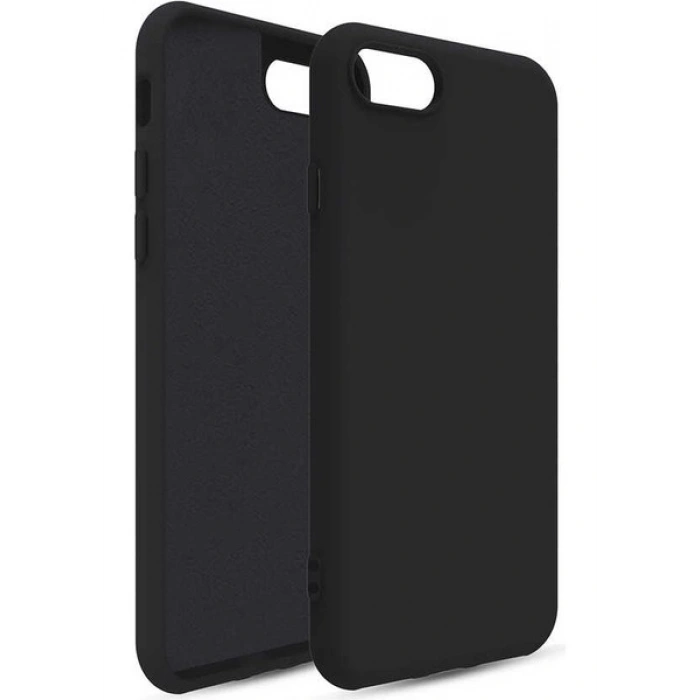 Case 4U Apple iPhone SE 2022 / SE 2020 / iPhone 8 / iPhone 7 Kılıf Mat Yüzey Içi Kadife Oley Arka Kapak Siyah