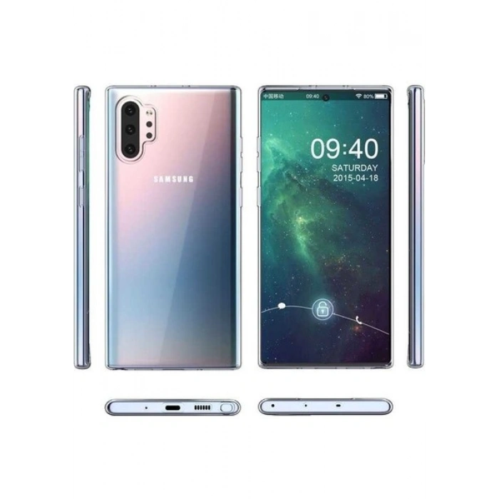 Case 4U Galaxy Note 10 Plus Uyumlu Kılıf A+ Şeffaf Lüx Süper Yumuşak 0.3mm Ince Slim Silikon
