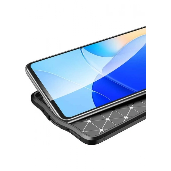 Case 4U Huawei Nova 9 SE Kılıf Rugan Armor Deri Görünümlü Yüksek Kalite Silikon Niss Siyah