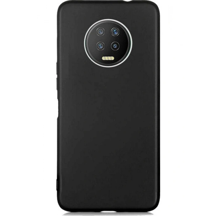Case 4U Infinix Note 7 Kılıf Klasik Mat Silikon Lüks Arka Kapak Premier Siyah
