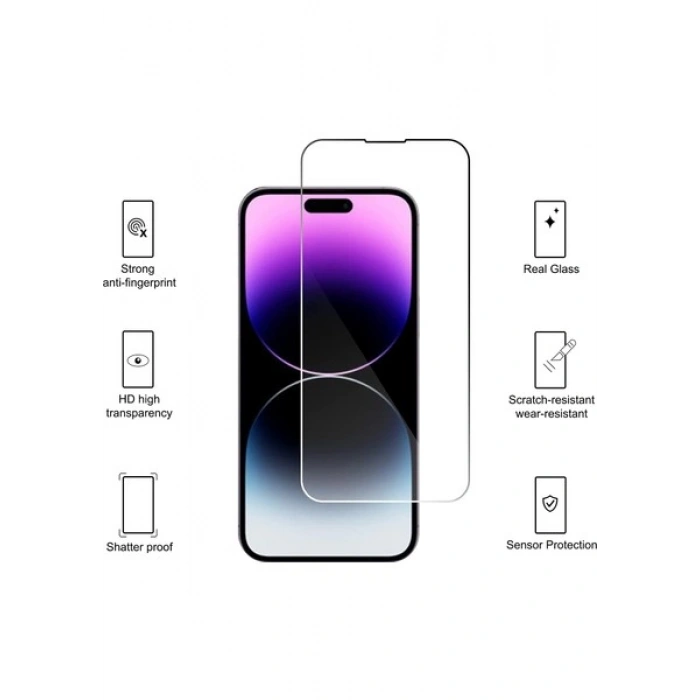 Case 4U iPhone 14 Pro Max Esnek Kırılmaz Nano Cam Ekran Koruyucu
