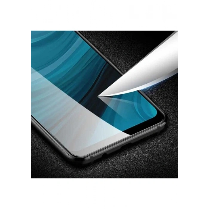 Case 4U Oppo Reno 2z Ekran Koruyucu Kırılmaz Tam Ekran Sert Temperli Davin 5D Cam Siyah