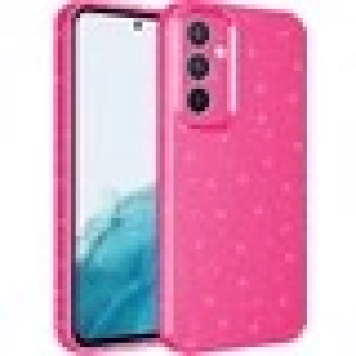 Case 4U Samsung Galaxy A14 Kılıf Kamera Korumalı Simli Lüks Koton Kapak Mor