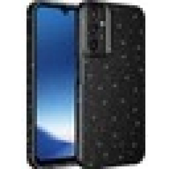 Case 4U Samsung Galaxy A24 Kılıf Kamera Korumalı Simli Lüks Koton Kapak Siyah