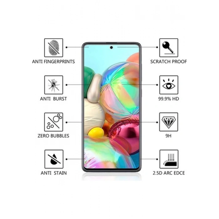 Case 4U Samsung Galaxy A72 Uyumlu Tamperli Kırılmaz Cam Ekran Koruyucu
