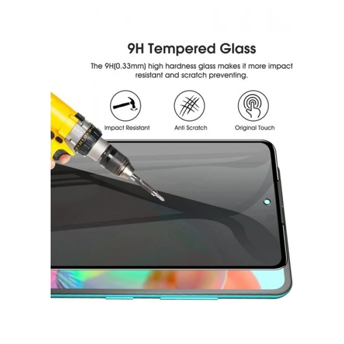 Case 4U Samsung Galaxy S21 Fe Uyumlu Ekran Koruyucu Temperli Kırılmaz Cam Privacy Davin 5D Hayalet Gizliklik Filtreli Siyah