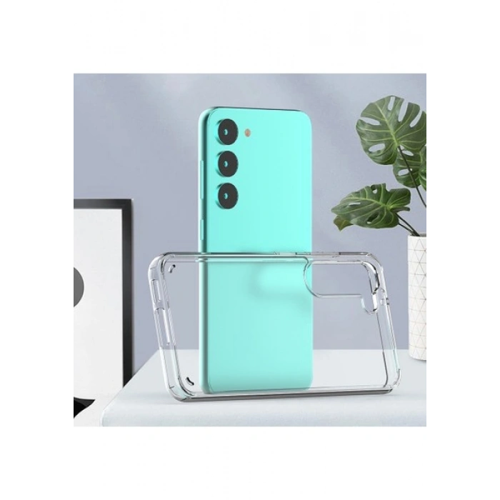 Case 4U Samsung Galaxy S23 Plus Kılıf Şeffaf Sert Sararmaz Coss Kapak Şeffaf