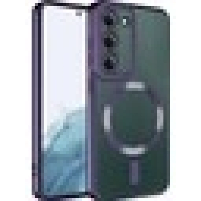 Case 4U Samsung Galaxy S23 Plus Uyumlu Kılıf Magsafe Wireless Şarj Destekli Kamera Korumalı Şeffaf Kenarları Renkli Setro Kapak Mor