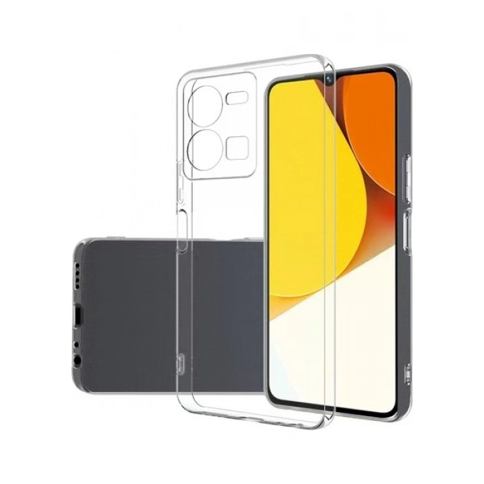 Case 4U Vivo Y35 Kılıf Kamera Korumalı Yumuşak Şeffaf Ince Süper Silikon