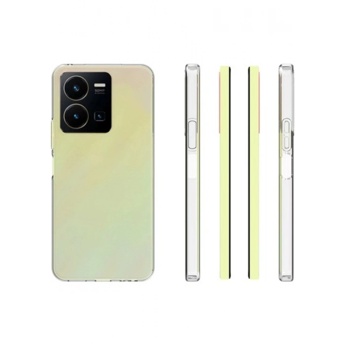 Case 4U Vivo Y35 Kılıf Kamera Korumalı Yumuşak Şeffaf Ince Süper Silikon