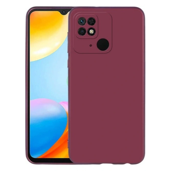 Case 4U Xiaomi Poco C40 Kılıf Klasik Mat Renkli Yumuşak Premier Silikon Mürdüm
