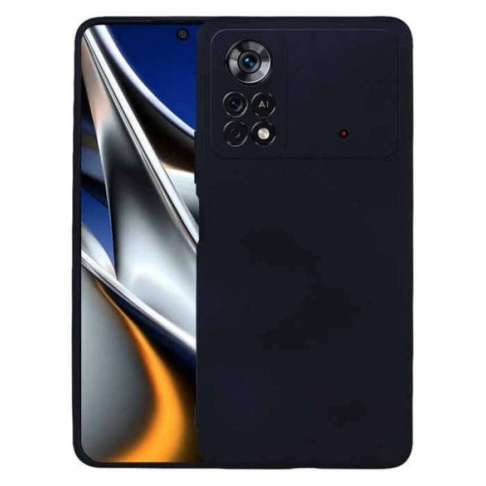 Case 4U Xiaomi Poco M4 Pro 4G Kılıf Klasik Mat Renkli Yumuşak Premier Silikon Siyah