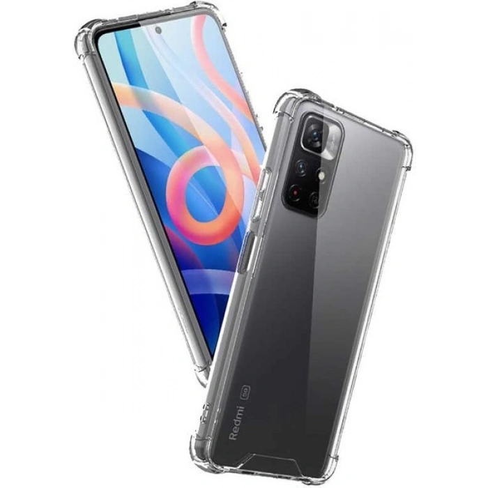 Case 4U Xiaomi Poco M4 Pro 5G Kılıf Darbe Emici Anti Shock Kapak Şeffaf