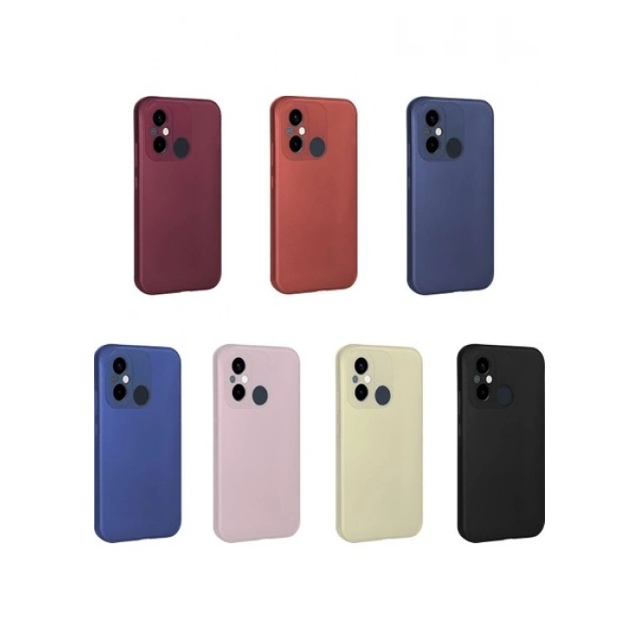 Case 4U Xiaomi Redmi 12C Kılıf Kamera Korumalı Klasik Mat Renkli Yumuşak Premier Silikon Siyah