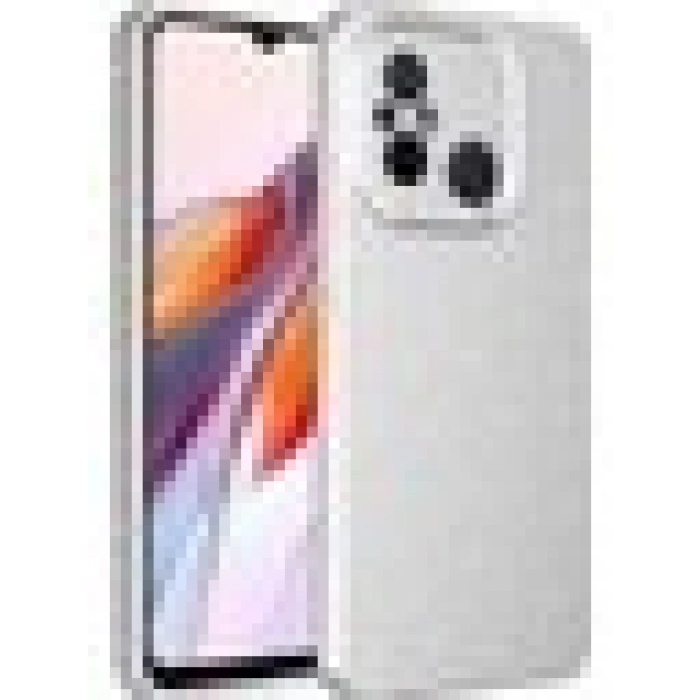 Case 4U Xiaomi Redmi 12C Kılıf Kamera Korumalı Simli Lüks Koton Kapak Gri