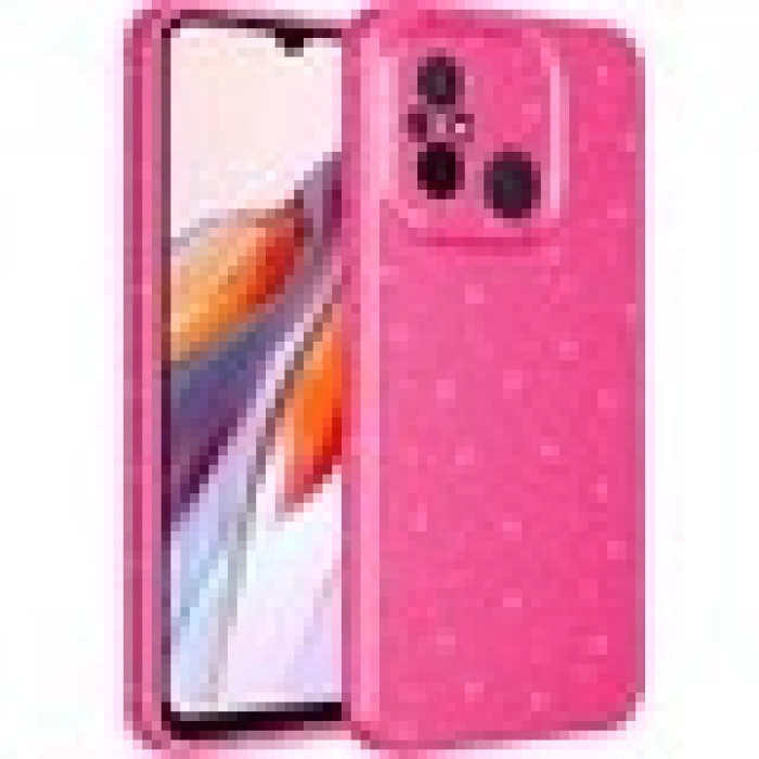 Case 4U Xiaomi Redmi 12C Kılıf Kamera Korumalı Simli Lüks Koton Kapak Gri