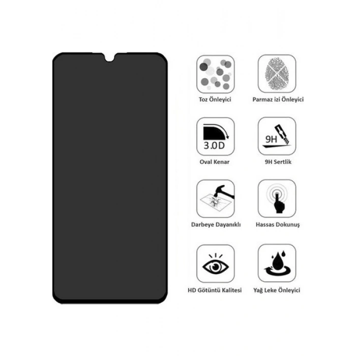 Case 4U Xiaomi Redmi Note 11 Pro 5G Ekran Koruyucu Temperli Kırılmaz Cam Privacy Davin 5D Hayalet Gizliklik Filtreli