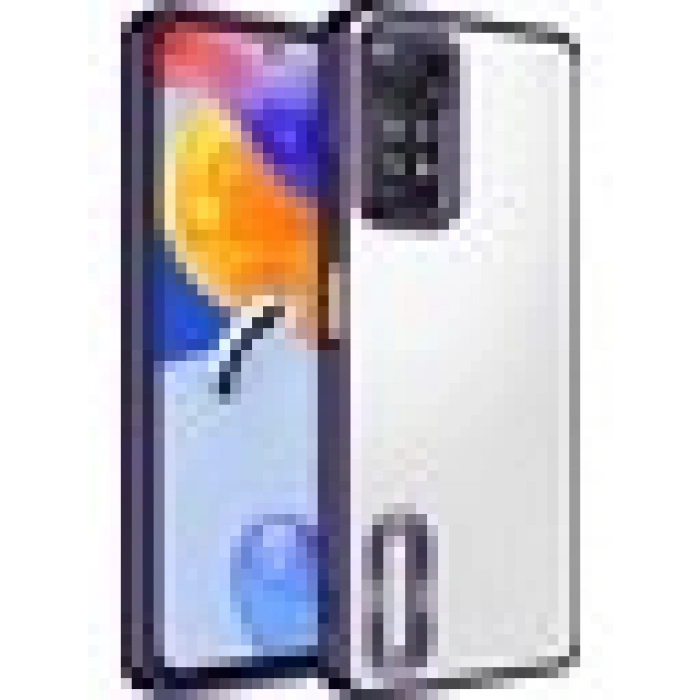 Case 4U Xiaomi Redmi Note 11 Pro 5g Kılıf Kamera Lens Korumalı Şeffaf Renkli Logo Gösteren Parlak Omega Kapak Derin Mor
