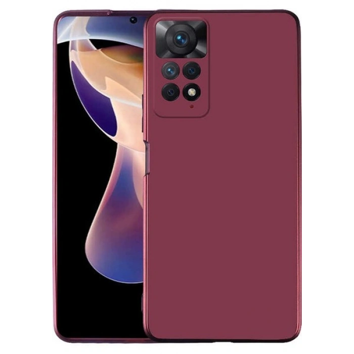 Case 4U Xiaomi Redmi Note 11 Pro 5G Kılıf Klasik Mat Renkli Yumuşak Premier Silikon Mürdüm