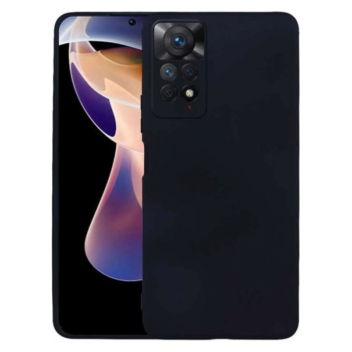 Case 4U Xiaomi Redmi Note 11 Pro 5G Kılıf Klasik Mat Renkli Yumuşak Premier Silikon Siyah