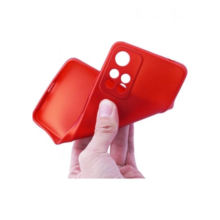 Case 4U Xiaomi Redmi Note 11 Pro Plus 5G Kılıf Klasik Mat Renkli Yumuşak Premier Silikon Kırmızı