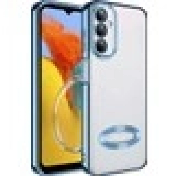 Case 4U Xiaomi Redmi Note 12 Pro 4g Kılıf Kamera Lens Korumalı Şeffaf Renkli Logo Gösteren Parlak Omega Kapak Gümüş