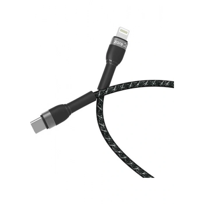 Case 4U Zore Shira Serisi Type-C to Lightning Kablo 2 Metre Siyah