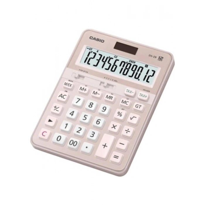 Casio DS-2B-PK Pembe Profesyonel 12 Hane Masa Üstü Hesap Makinesi
