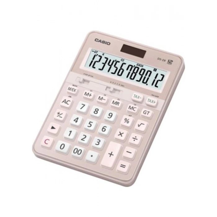 Casio DS-2B-PK Pembe Profesyonel 12 Hane Masa Üstü Hesap Makinesi