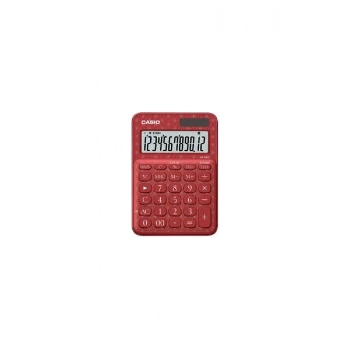 Casio Ms-20Uc-Jrd 12 Hane Kırmızı Desenli Masa Üstü Hesap Makinesi