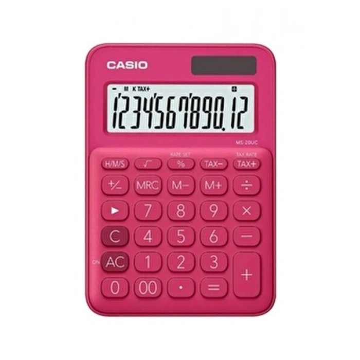 Casio MS-20UC-RD 12 Hane Koyu Pembe Masa Üstü Hesap Makinesi