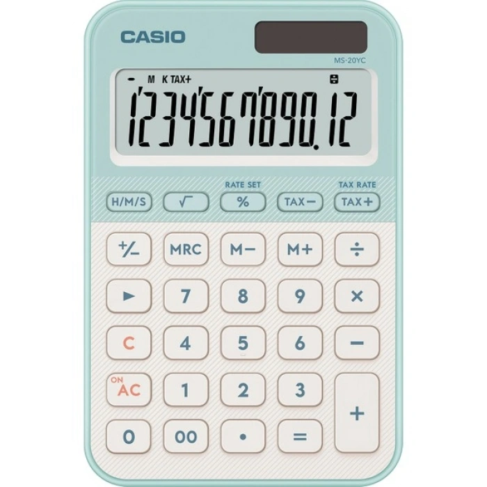 Casio MS-20YC-LG-W-DP Masaüstü Mint Yeşili Hesap Makinesi