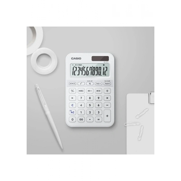 Casio MS-20YC-WE-W-DP Hesap Makinesi Beyaz