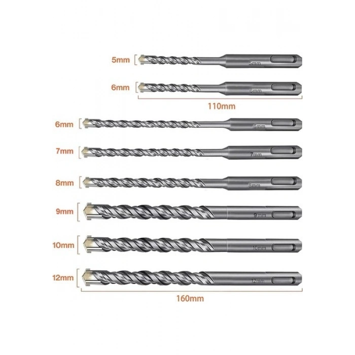 Cat DA03901 10 Parça Tungsten Karbür Sds-Plus Beton Matkap Uç Seti
