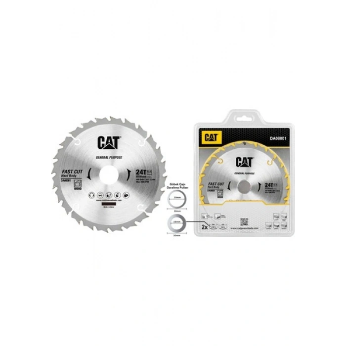 Cat DA08001 184X30MM Ahşap Kesme Elmas, Daire Testere Bıçağı 24 Diş