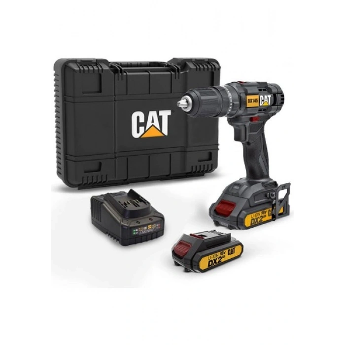 Cat DX145.1 18VOLT/2.0AH Li-Ion Çift Akülü Profesyonel Şarjlı Matkap