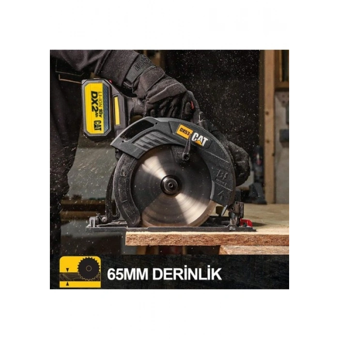 Cat DX53BC 18 Volt 2.0 Ah Li-Ion 185 mm Tek Akülü Kömürsüz Profesyonel Daire Testere