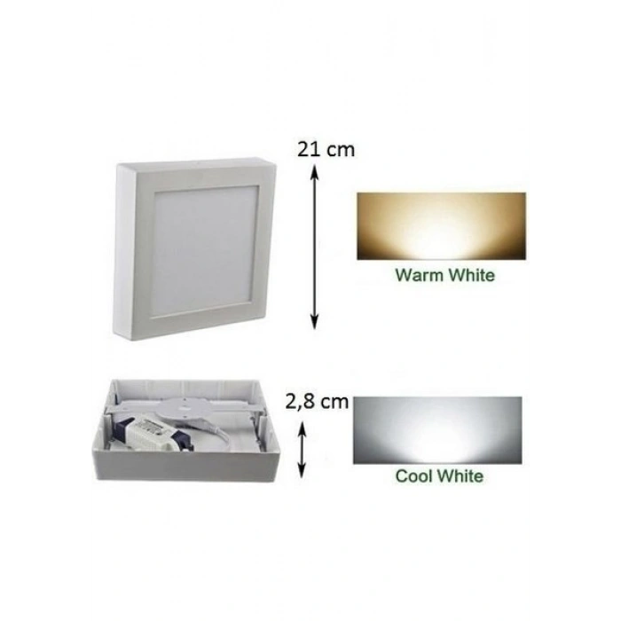 Cata 18W Sıva Üstü Kare LED Panel Armatür CT-5234 Beyaz Işık